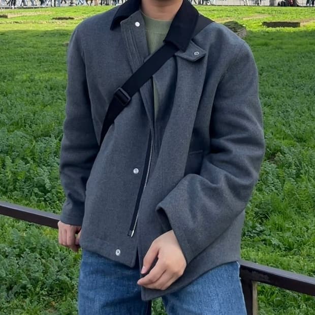 COS 남성 숏 울 코트 (차콜) L사이즈