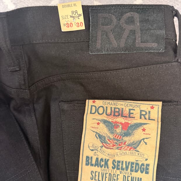 RRL 빈티지 파이브포켓 블랙온블랙