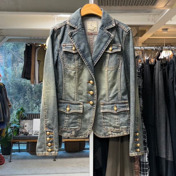 Kumikyoku 밀리터리 데님 자켓