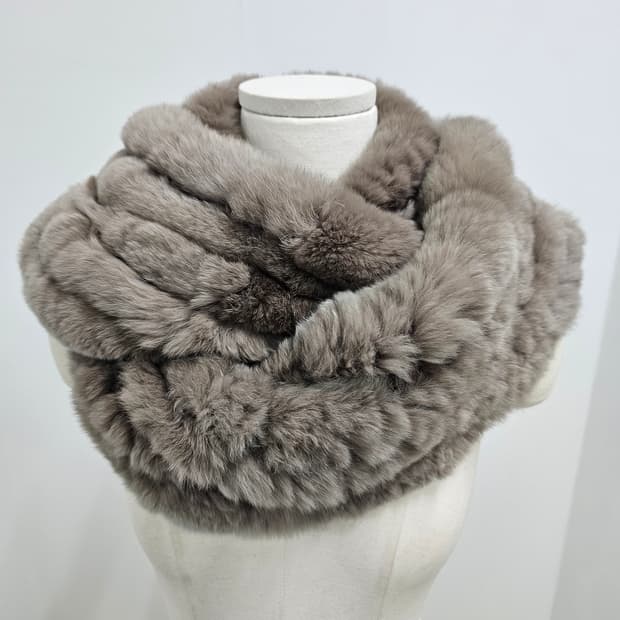 프리미엄 래빗퍼 볼륨 롱 머플러