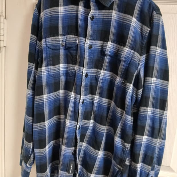 반스 블루 체크셔츠