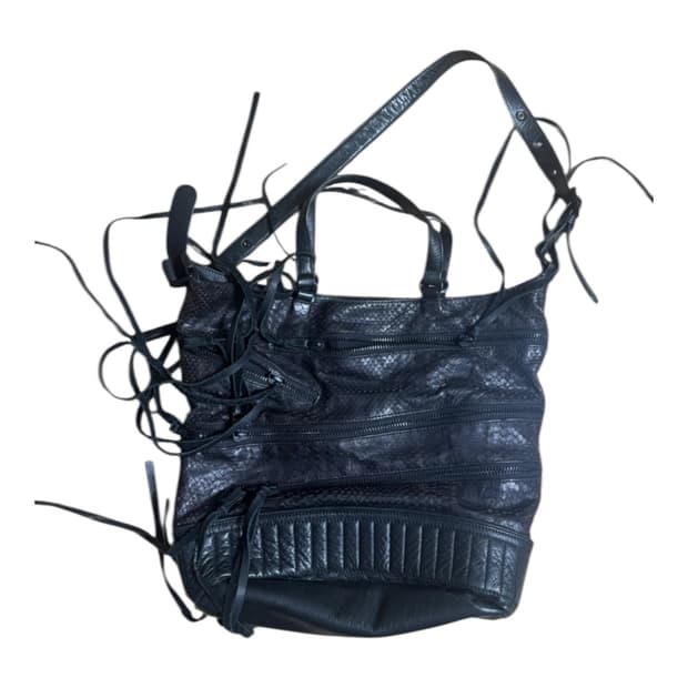 Ash 블랙 레더 숄더/크로스백