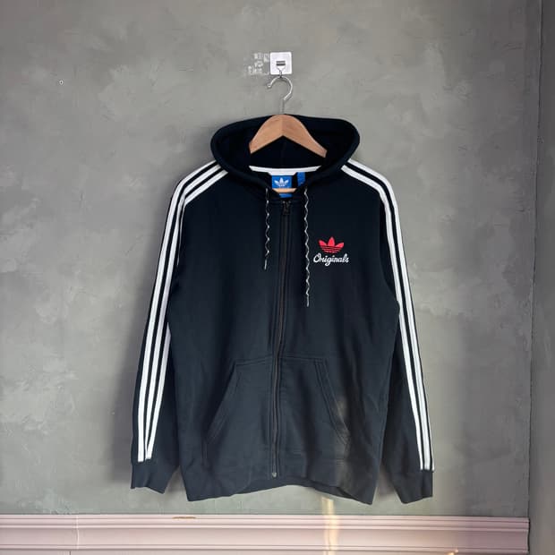 아디다스 파이어버드 후드집업 블랙