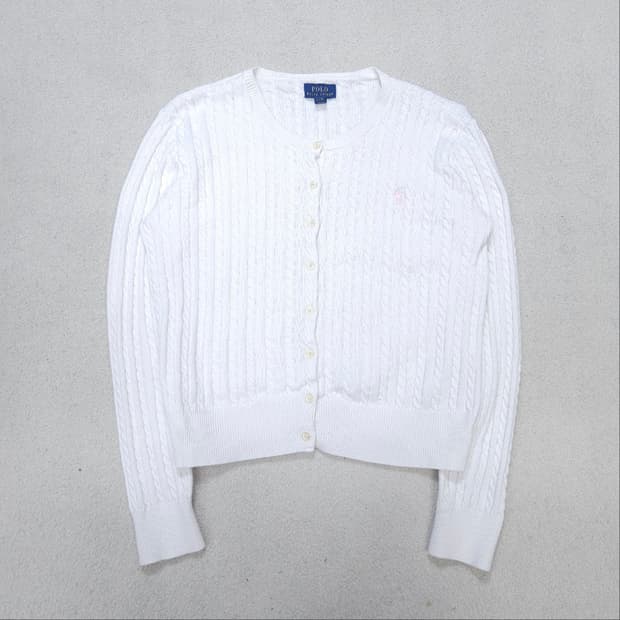 폴로 랄프 로렌 신형 케이블 가디건 XL16 화이트