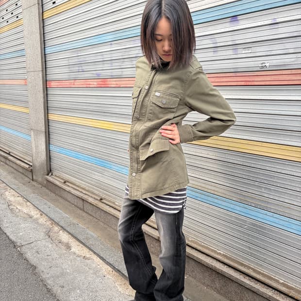 Diesel 카키 밀리터리 필드 자켓