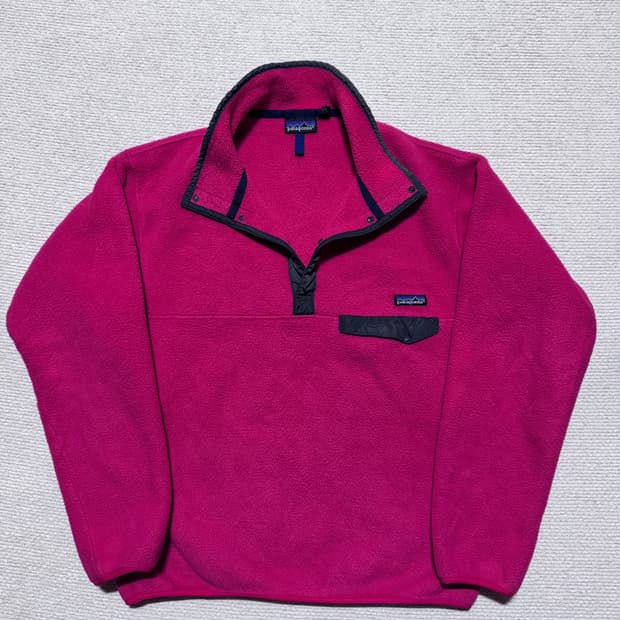 90s USA 파타고니아 신칠라 스냅티 핑크 L