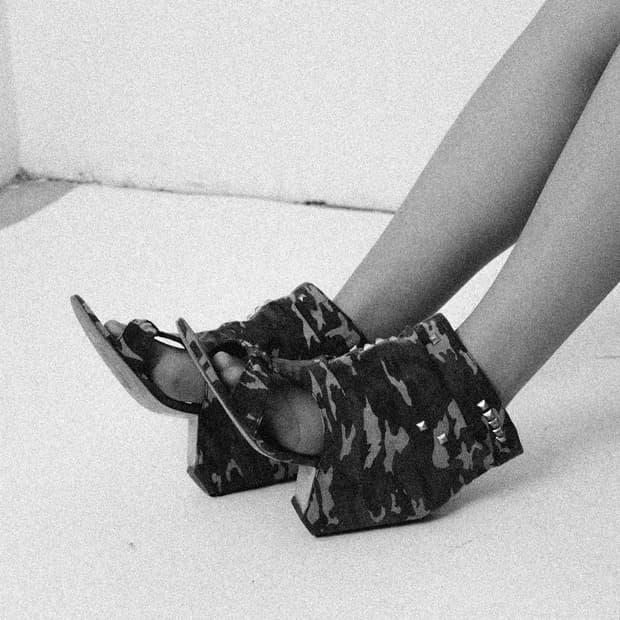 ASH CAMO WEDGE HEEL SANDALS