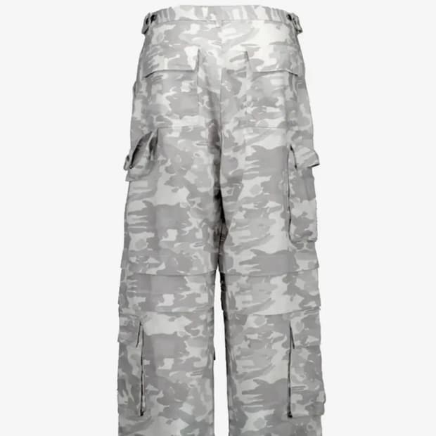 포스센스티브 카모 카고 화이트 팬츠 