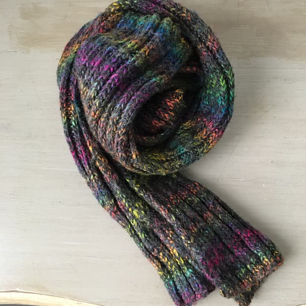  color mixed knit muffler