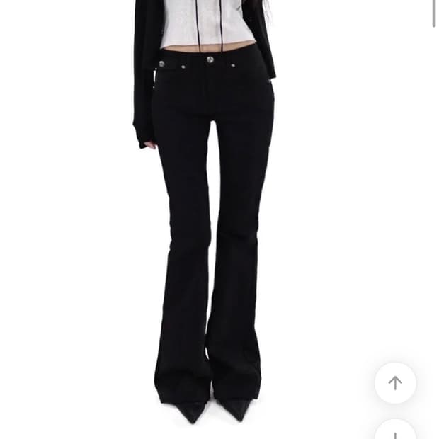 에이블리 시크윈 버튼 로우라이즈 코튼 슬림핏 부츠컷팬츠 바지그재그무신사