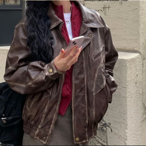 페일제이드 레더패디드 봄버 자켓