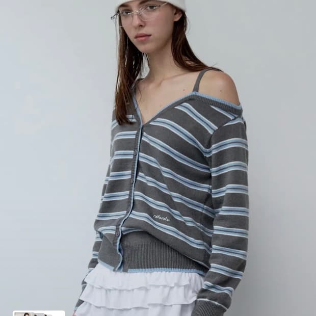 ONE OFF SHOULDER STRIPE WOOL BLENDED CAR