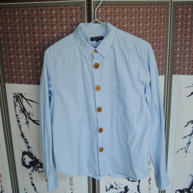 꼼데 옴므 플러스 스트라이프 셔츠