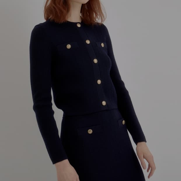 아떼 바네사브르노 골지짬임 울혼방 가디건 Free