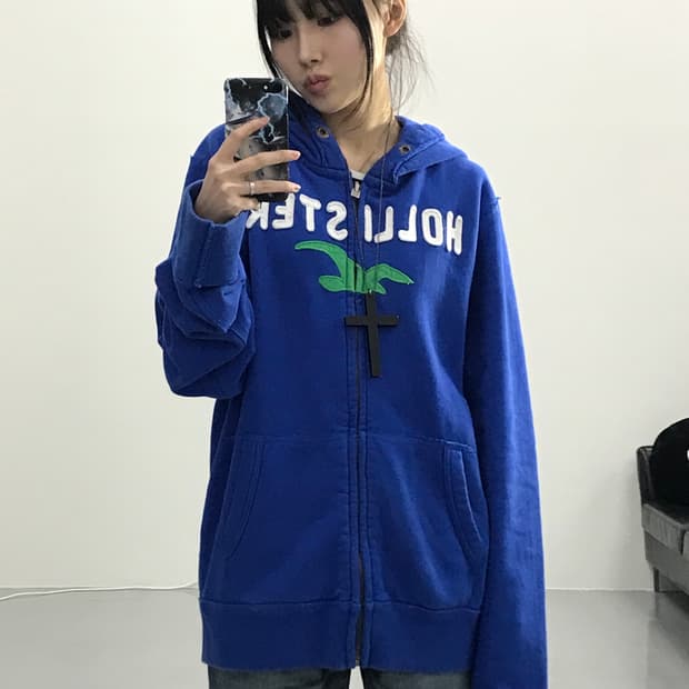 Hollister Classic Logo Zip Hoodie