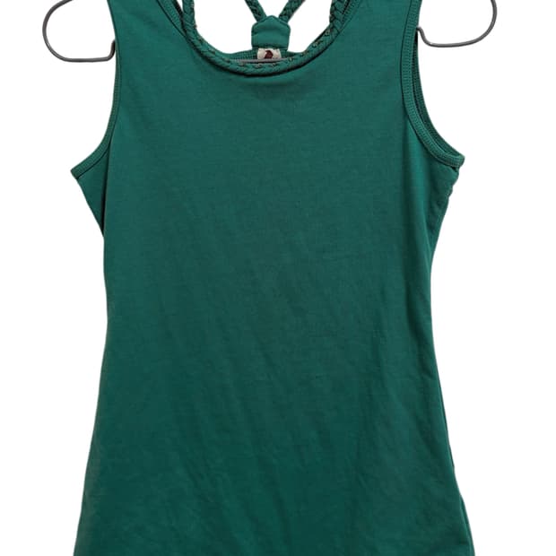 갸루Y2K st 에메랄드 크로스스트링 슬리브리스 탱크탑