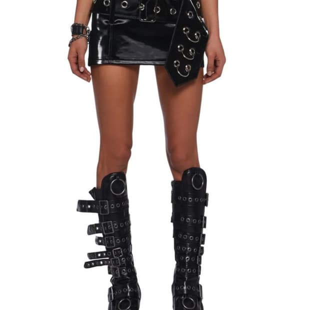 dollskill diatonic belted mini skirt