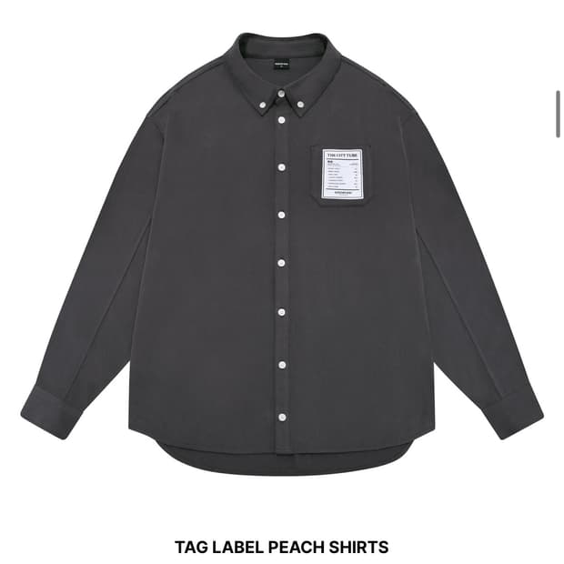 oioi 셔츠TAG LABEL PEACH SHIRTS [CHARCOAL]