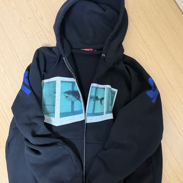 슈프림 데미안 허스트 후드 집업 블랙