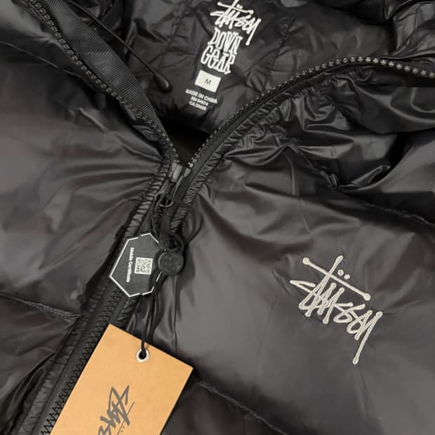 스투시 립스탑 패딩 팬텀블랙 M 새상품급