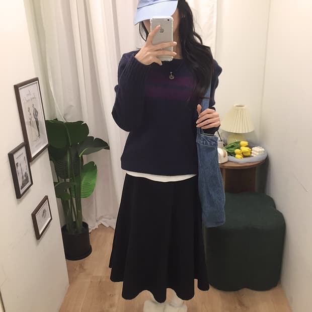 여성 GAP 라운드 니트 95