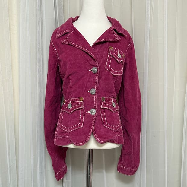 트루릴리젼 코듀로이 스티치 핑크 자켓