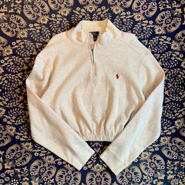 폴로 쿼터집업 크롭 커스텀