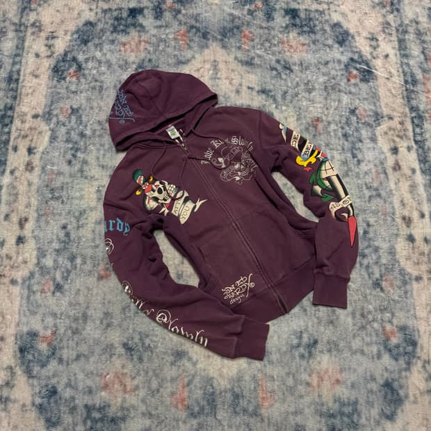 Ed hardy 00s embroid tatto hoodie