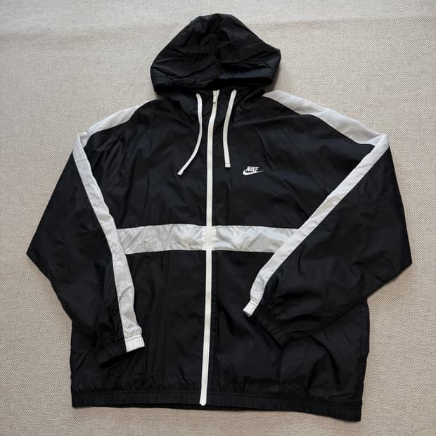 나이키 배색 바람막이 후드 자켓