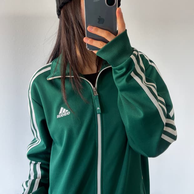 [L]아디다스 클래식 삼선 초흰 그린 트랙탑 져지