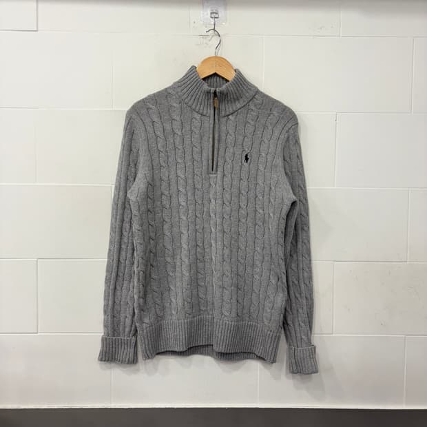 폴로 랄프로렌 반집업 꽈배기니트