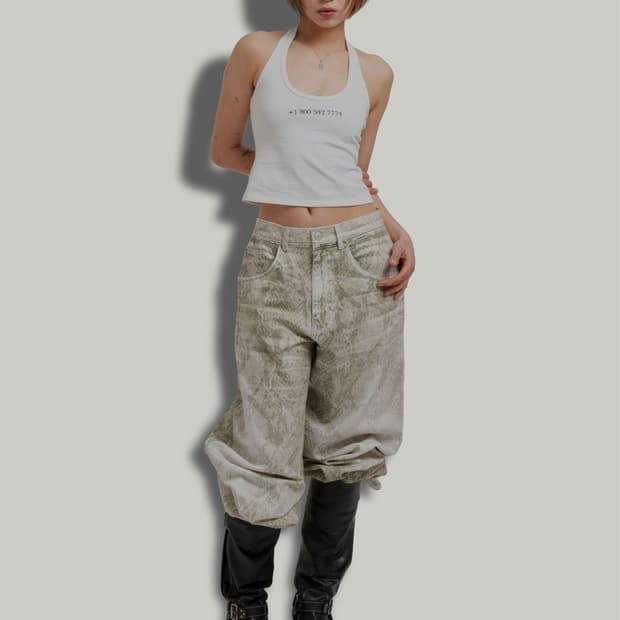 (정가21)그레일즈 PYTHON ILLUSION PANTS [BEIGE]