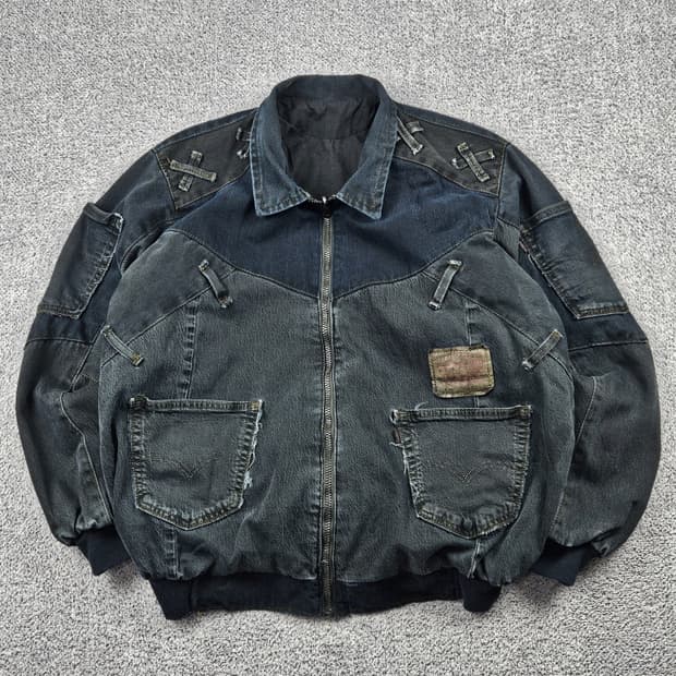 리바이스 리빌드 패치워크 커스텀 데님 자켓 (상세설명참조) / 10176