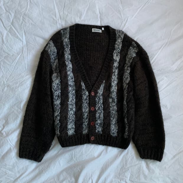 브라운 벌키 가디건