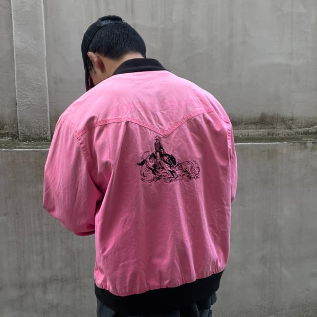 80-90s Wrangler pink bomber jacket