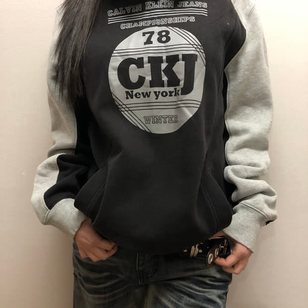 빈티지 캘빈클라인 블랙 후디