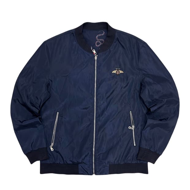 구찌 리버시블 스네이크 블루종(XL)