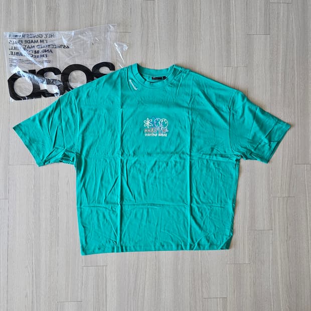 XL XXL 새제품) asos 반팔 티셔츠 그린 빅사이즈 105~110