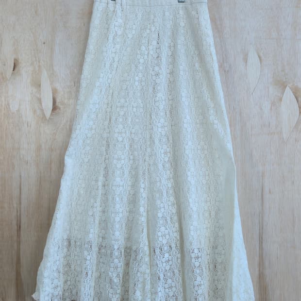 Lowrys Farm 레이스 베이지 밴딩 롱 스커트