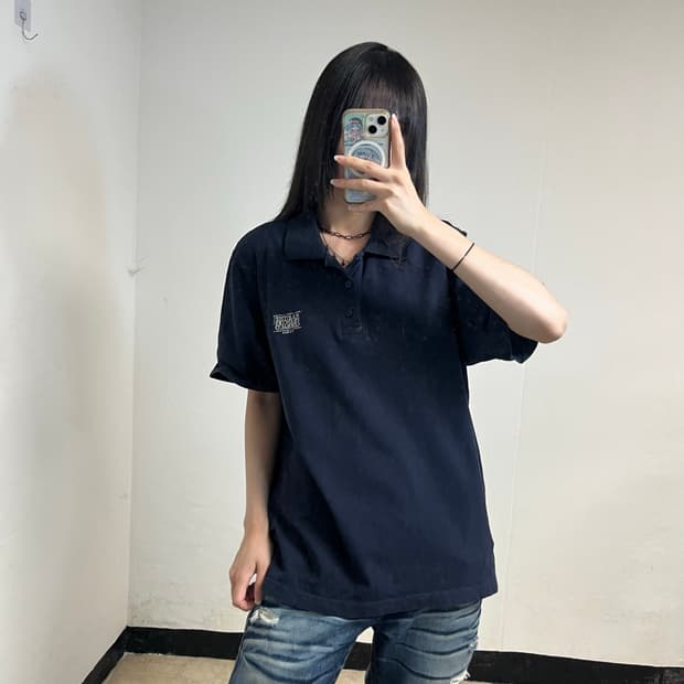 Marithé François Girbaud Navy Polo Shirt