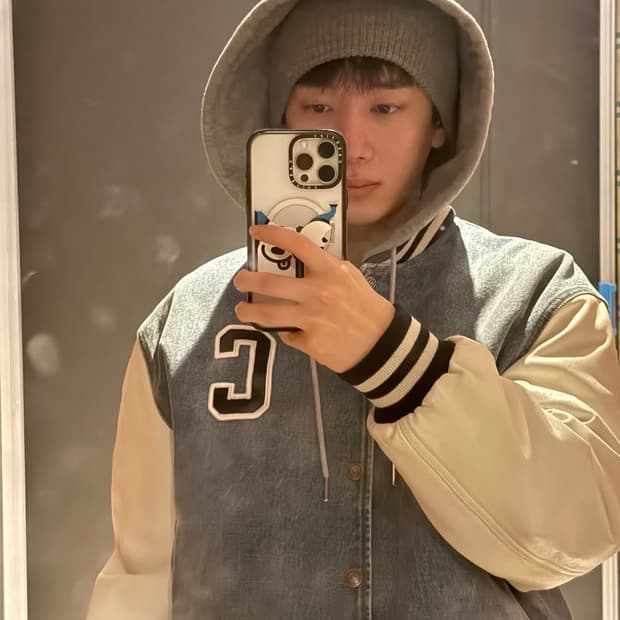 셀린느 루즈 테디 자켓 인 피스모 워시 데님