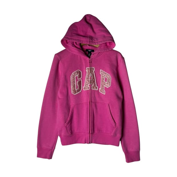 [Gap] 갭 글리터로고 핑크 후드집업