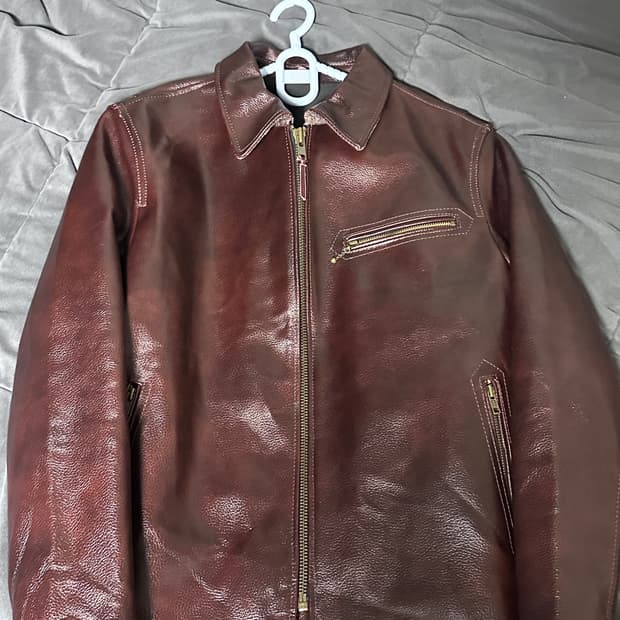 빈티지 레더자켓 버건디
