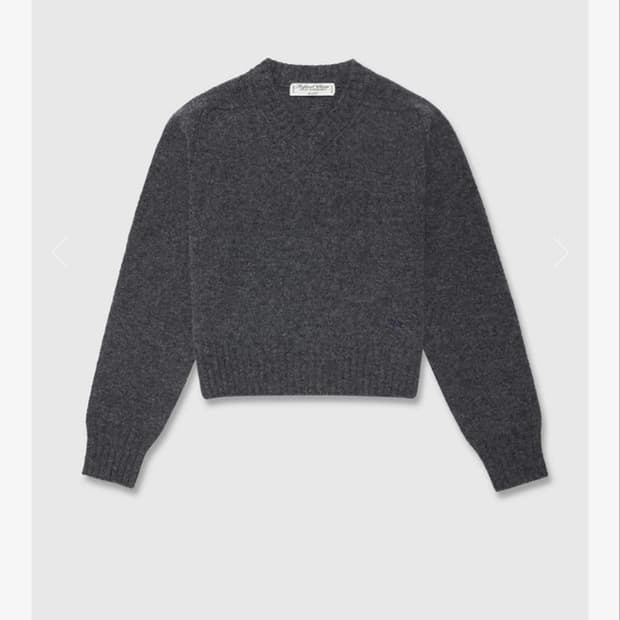 얼바닉 릭비 브이넥 니트 차콜