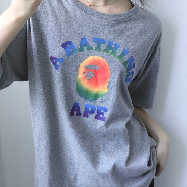 Bape 베이프 레인보우 컬리지 티셔츠 