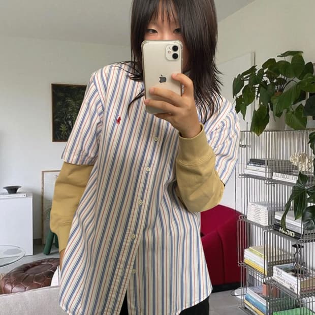 폴로 랄프로렌 1/2 체크 셔츠 (Man XL) AB0737