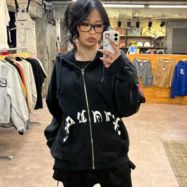 X large 레터링 디테일 후드집업 #csz4233