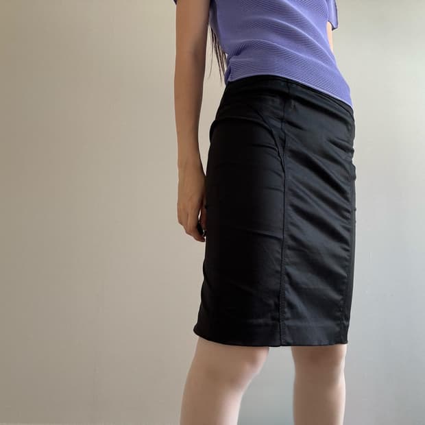 midi skirt, classic black