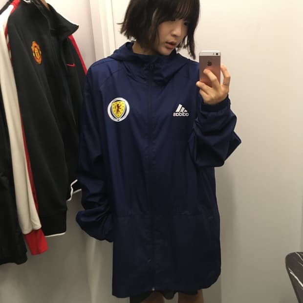 아디다스 스코틀랜드 축구 국가대표 후디드 레인 자켓