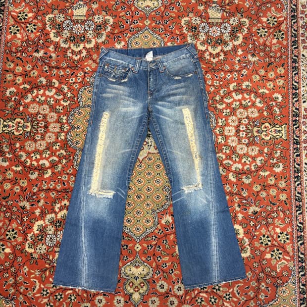 [32] 트루릴리전 JOEY 조이 데미지 부츠컷 데님 팬츠